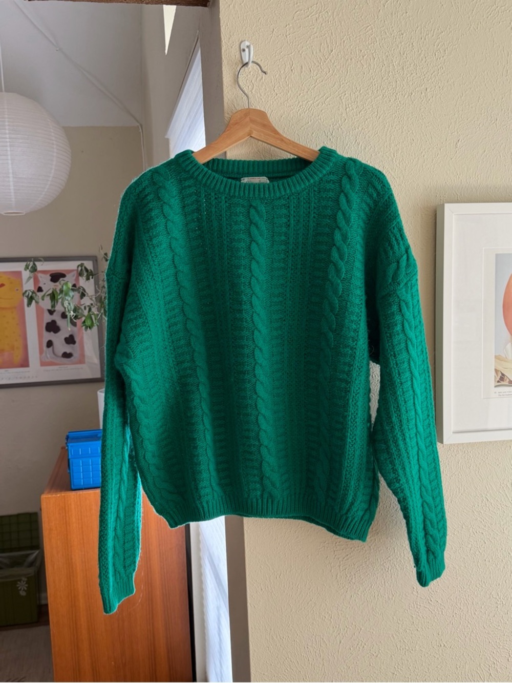 United Colors Of Benetton Emerald Cable Knit Sweater